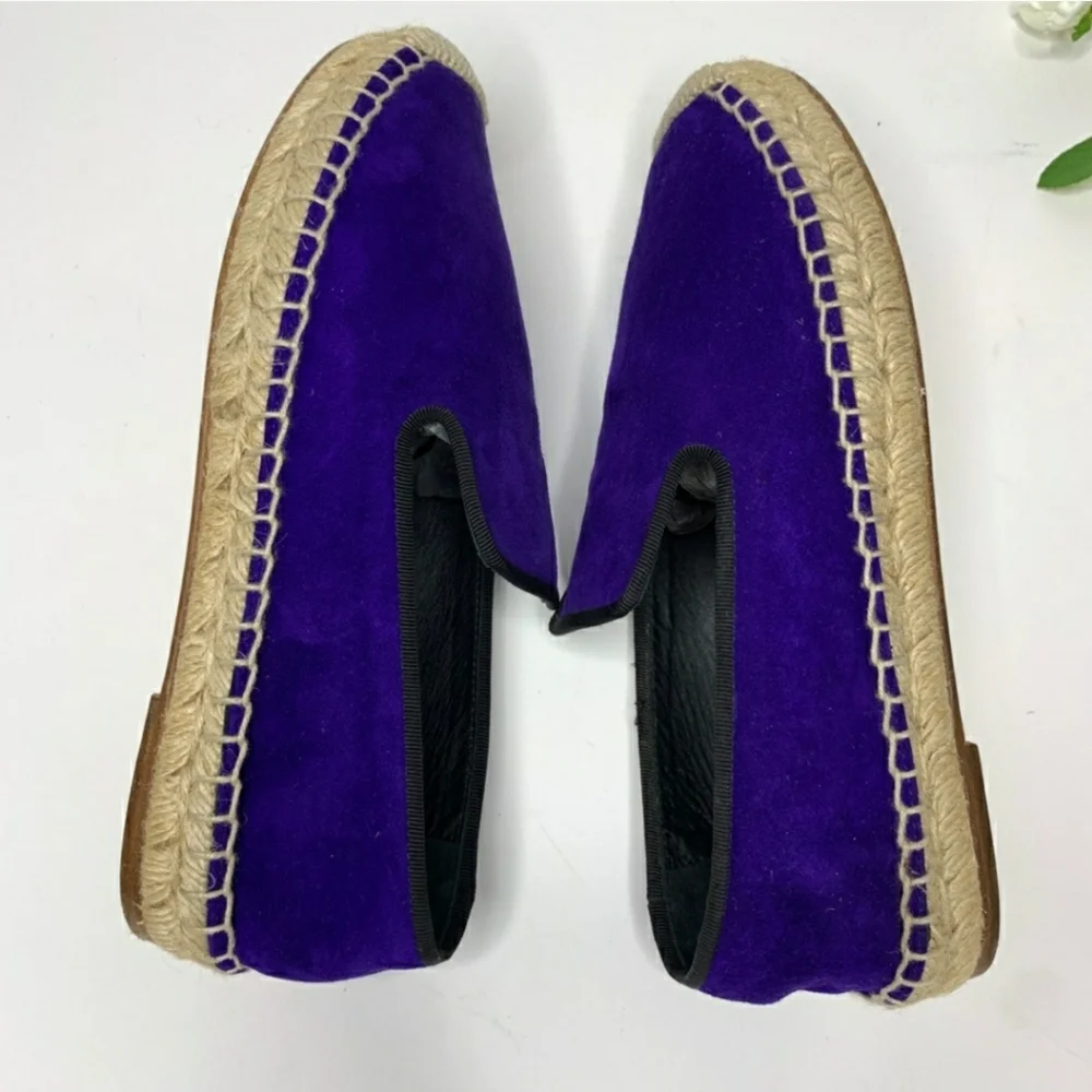 CELINE purple Suede flat Espadrille Slip-On shoes size 5
